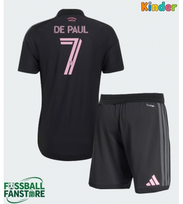 Inter Miami Rodrigo De Paul #7 Replik Auswärtstrikot Kinder 2026-27 Kurzarm (+ Kurze Hosen)